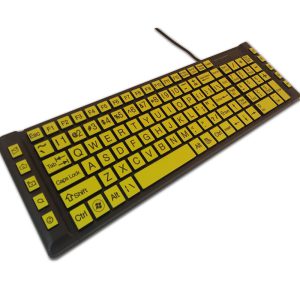 מקלדת USB שחורה + אותיות מוגדלות באנגלית